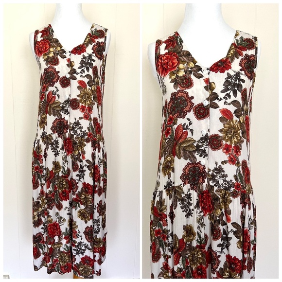 VTG 90's Cottagecore Midi Dress - Picture 1 of 8